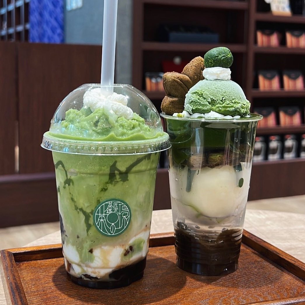 Cha-no-wa matcha drinks and parfait